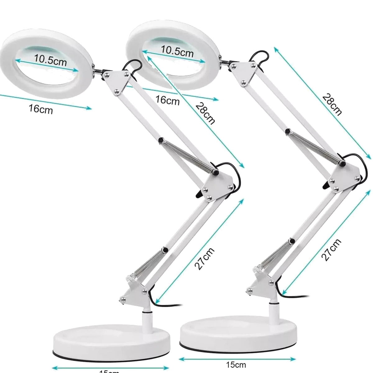 LED-Lupenlampe mit Ständer und Klemme