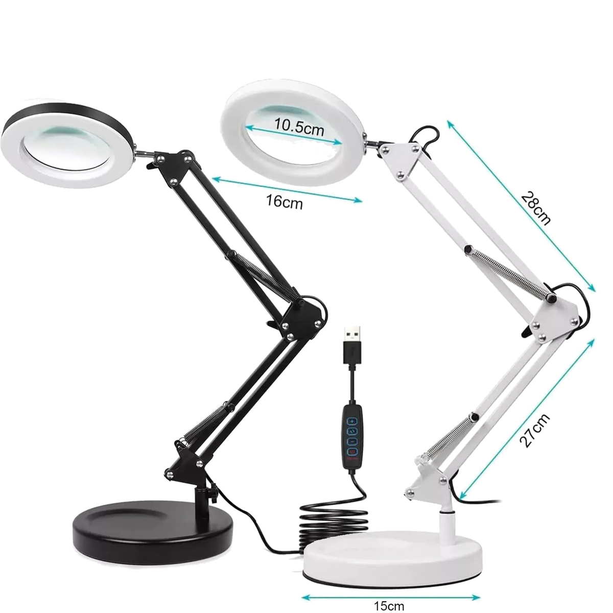 LED-Lupenlampe mit Ständer und Klemme