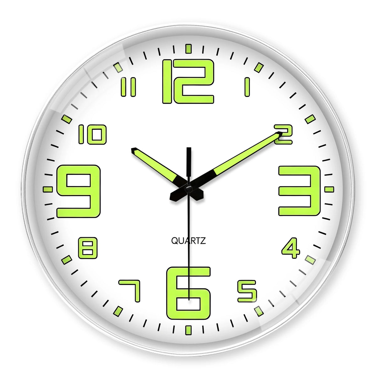 Wanduhr lautlos mit Leuchtziffern