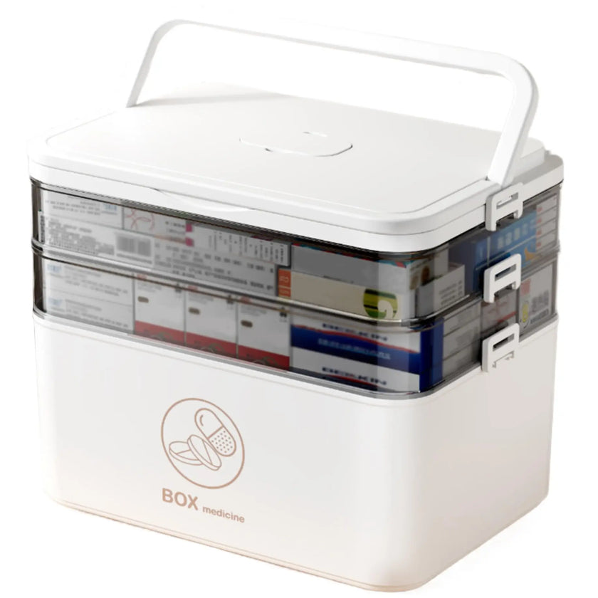 Medikamentenbox mit 3 Ebenen und Griff
