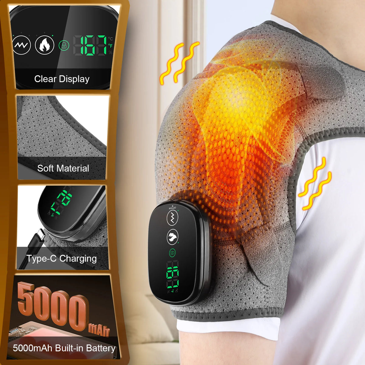 Beheizte Schulterbandage mit Vibration