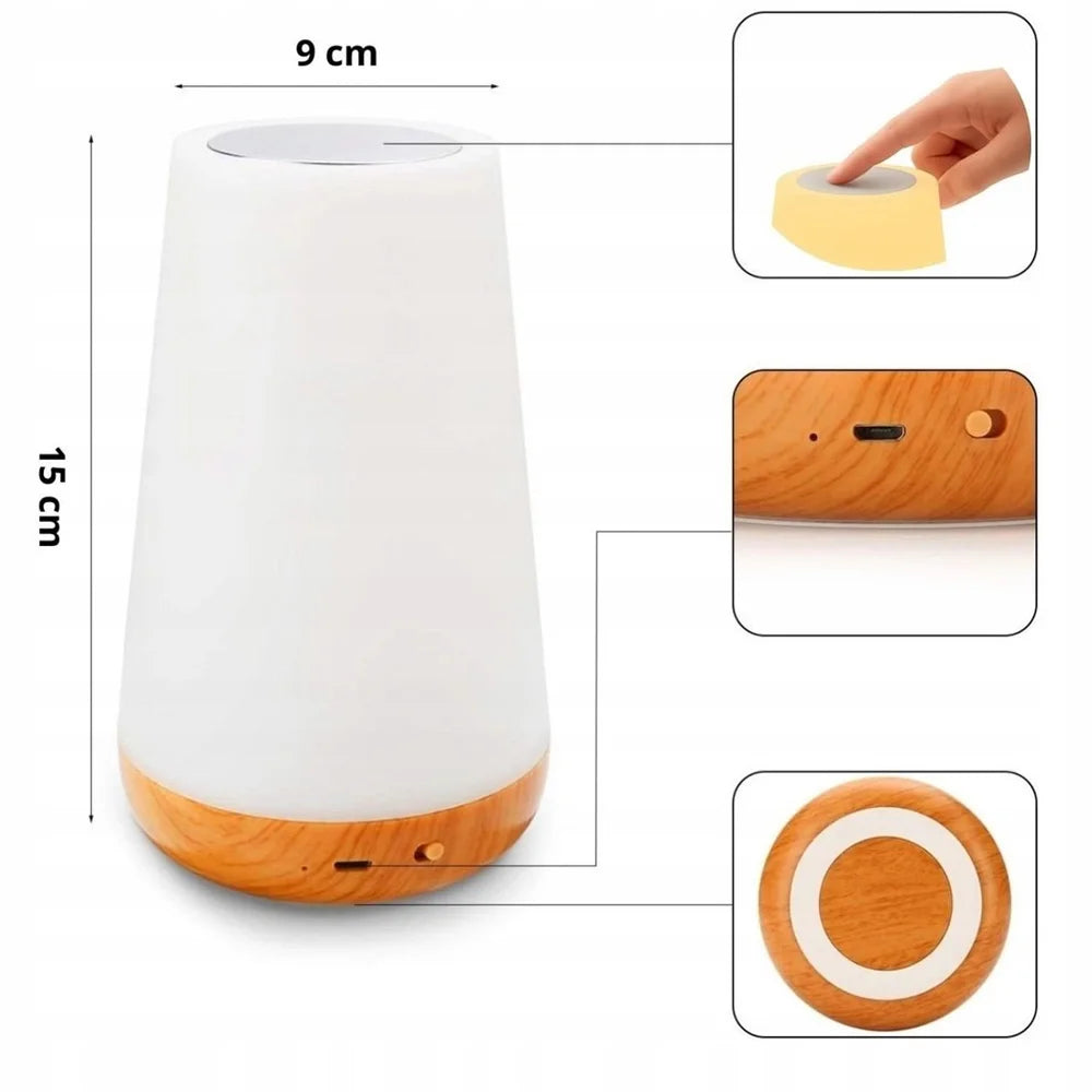 LED-Nachttischlampe mit Touch und Fernbedienung