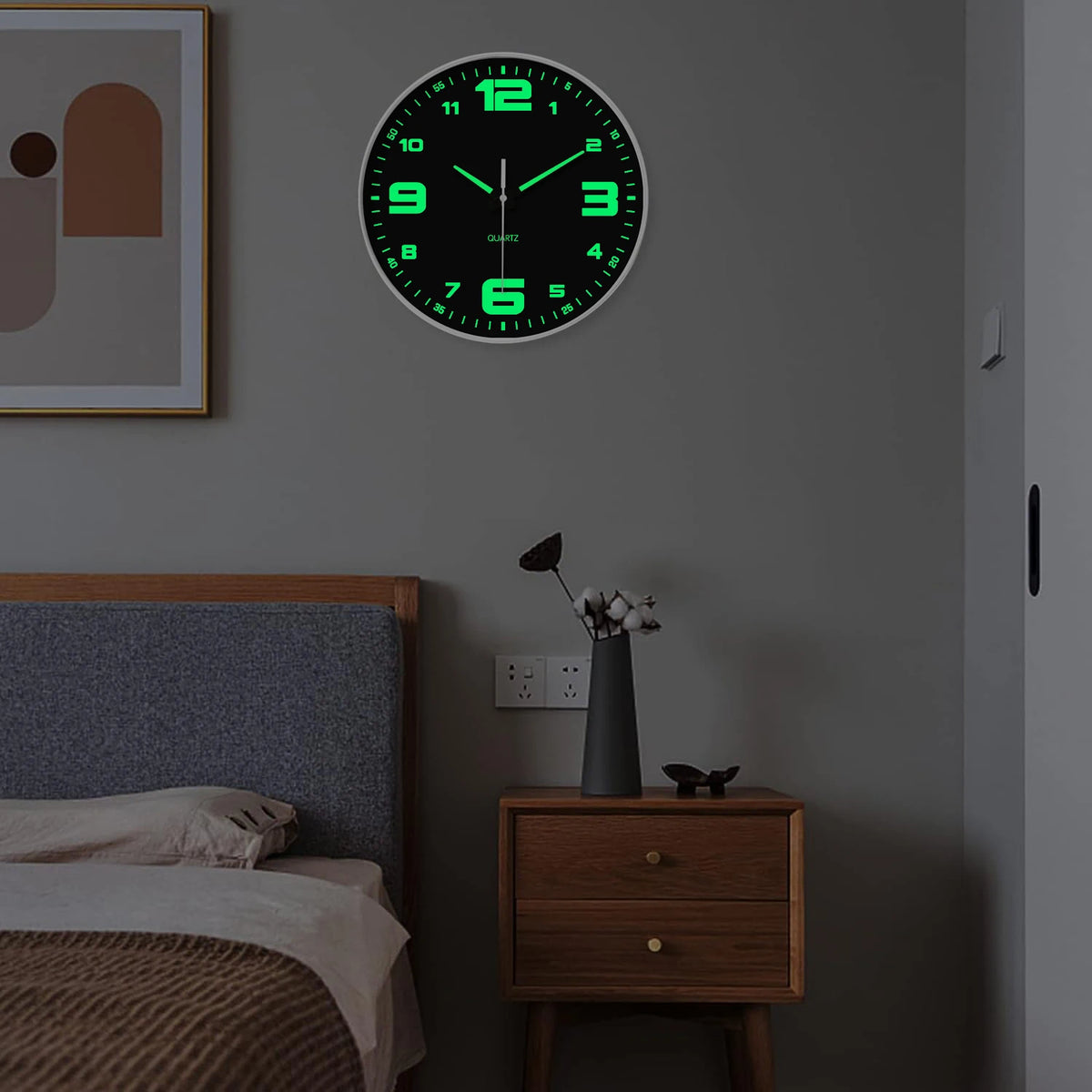 Wanduhr lautlos mit Leuchtziffern