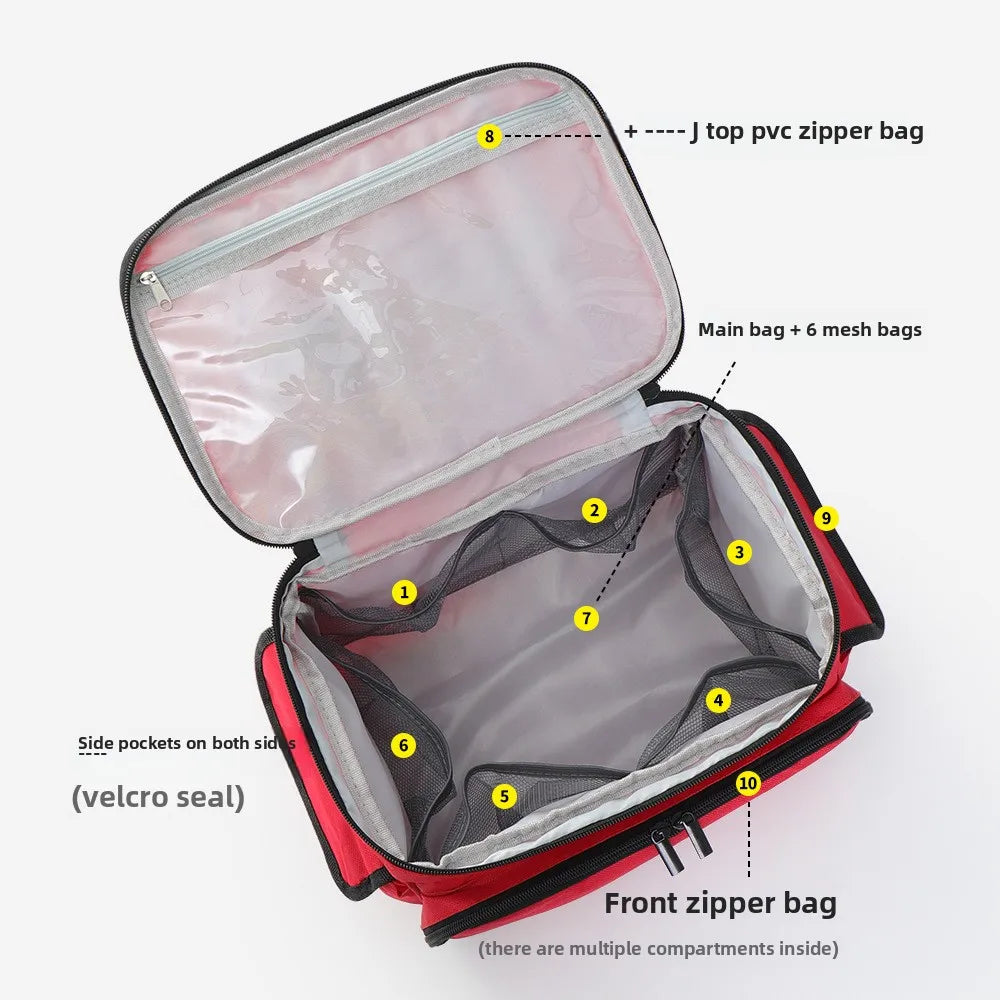 Erste-Hilfe-Tasche mit vielen Fächern