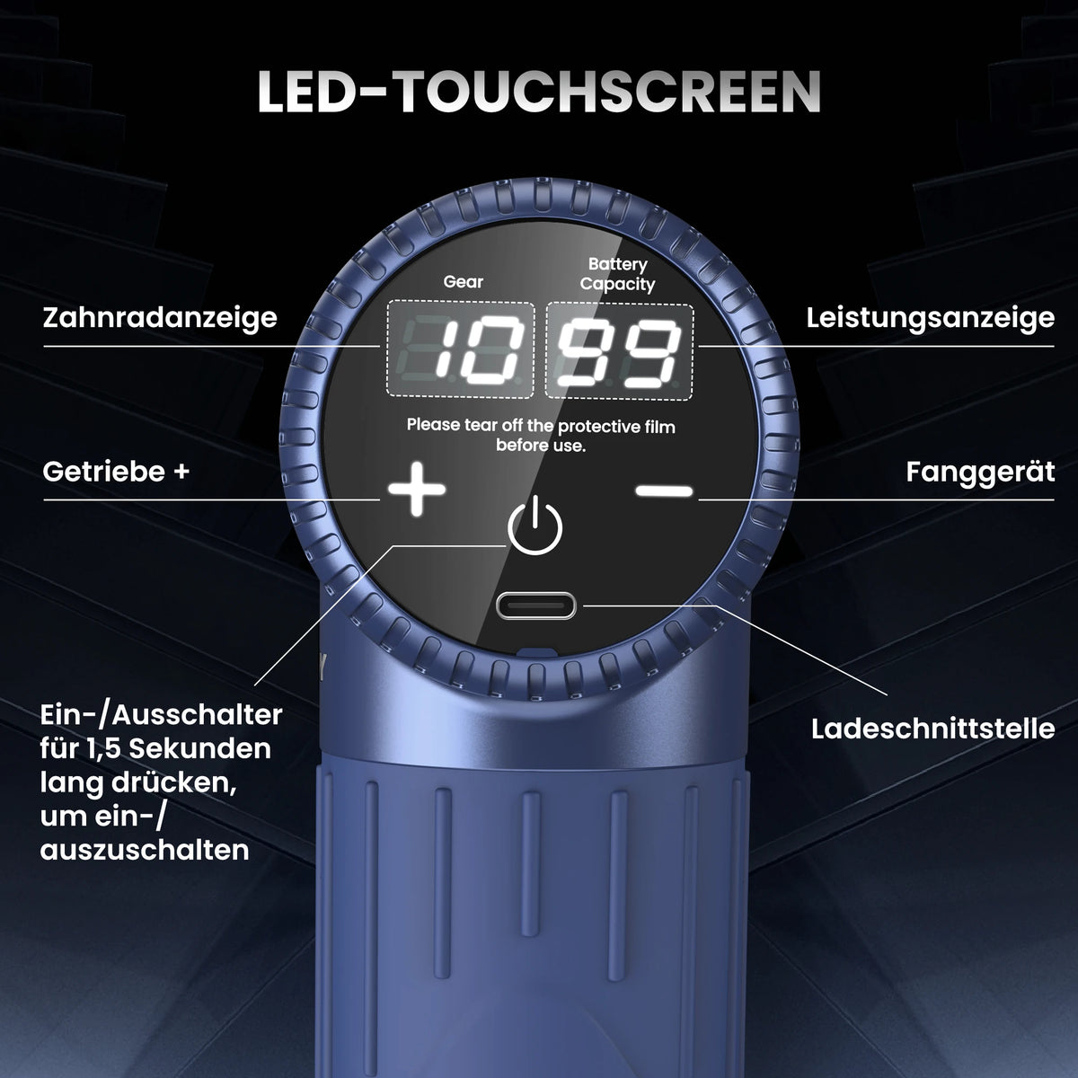Massagepistole mit 6 Aufsätzen