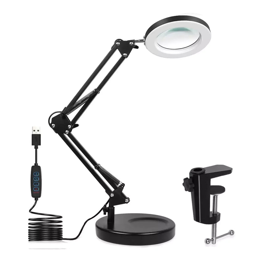 LED-Lupenlampe mit Ständer und Klemme