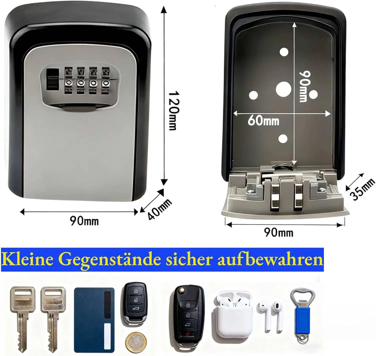 Schlüsselsafe mit 4-stelligem Zahlencode