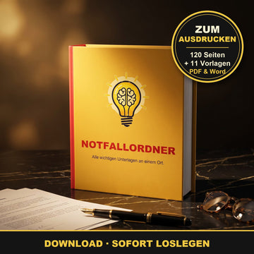 Der Notfallordner zum Ausdrucken – 120 Seiten und 11 Vorlagen, PDF und Word