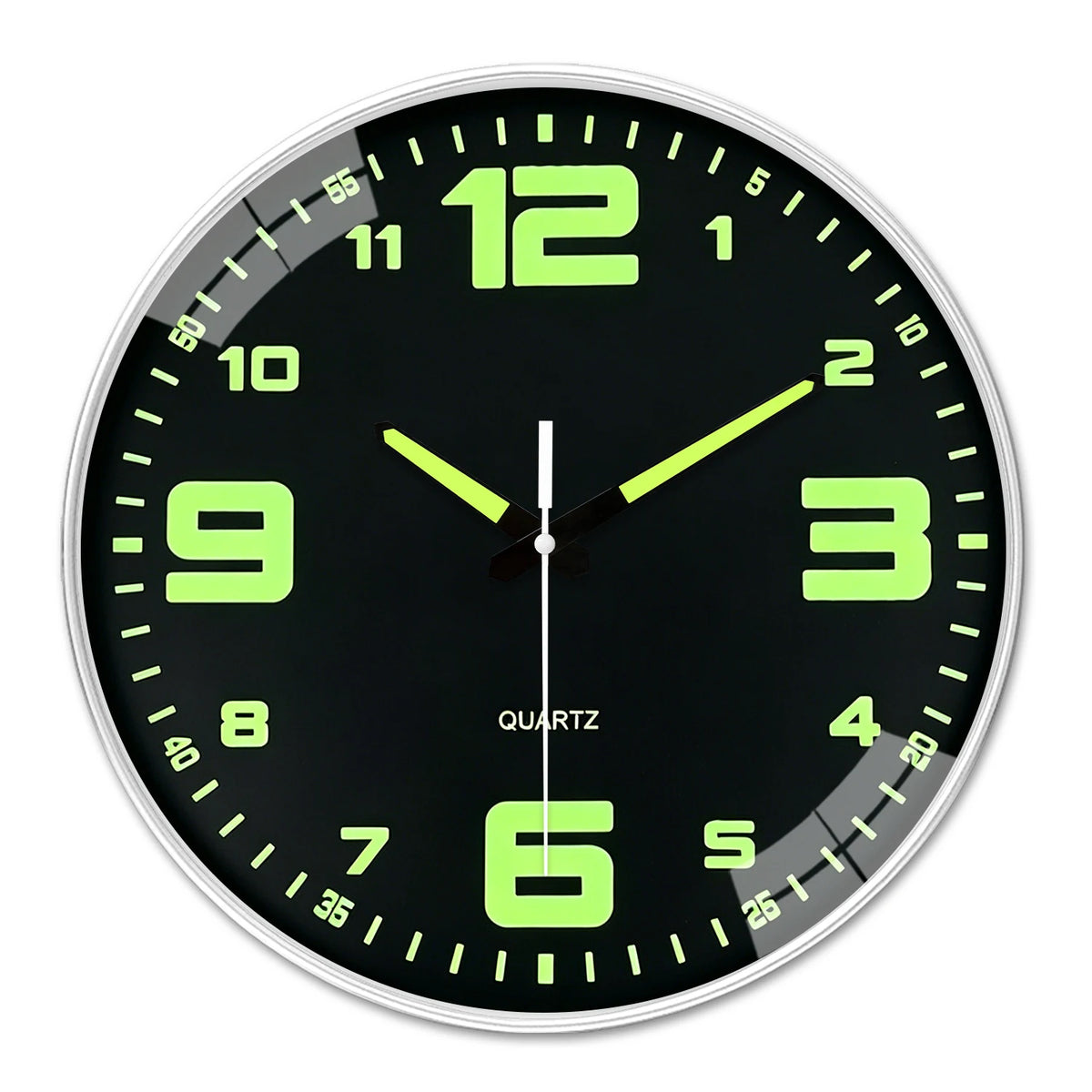 Wanduhr lautlos mit Leuchtziffern