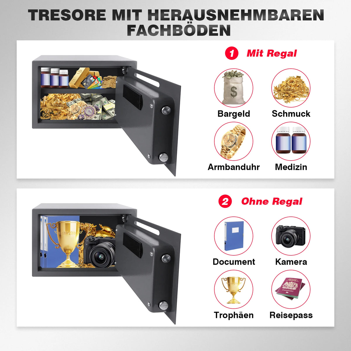 Elektronischer Stahltresor in drei Größen
