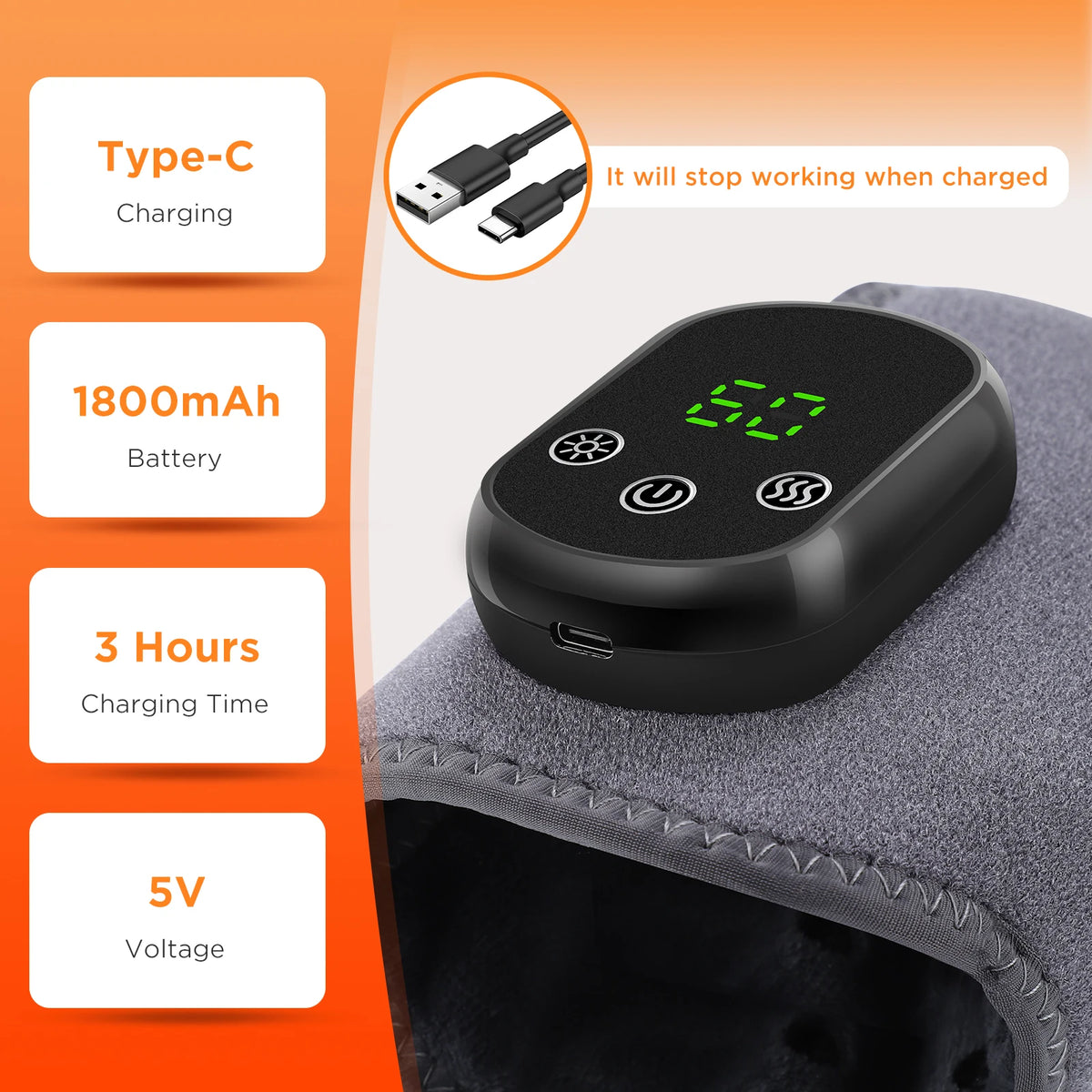 Beheizte Knöchelbandage mit Vibration