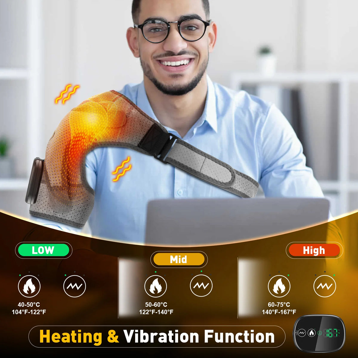 Beheizte Schulterbandage mit Vibration