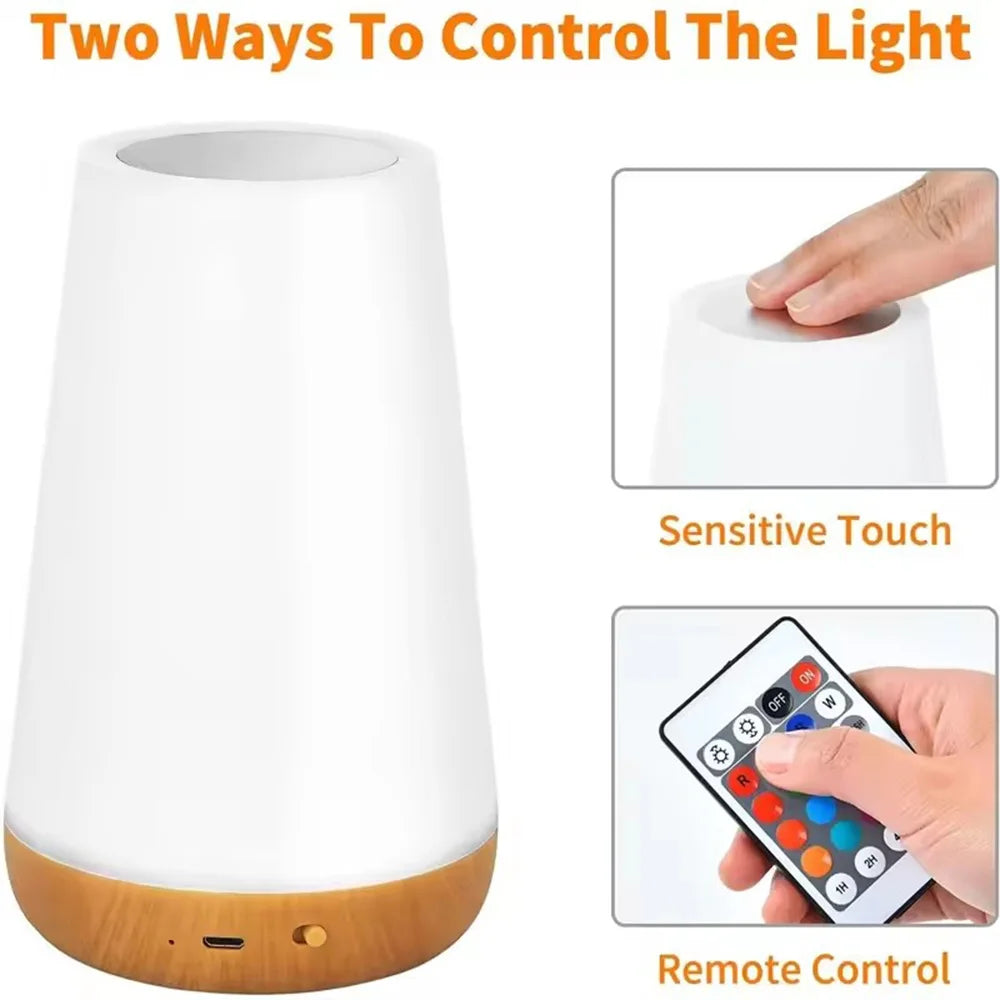 LED-Nachttischlampe mit Touch und Fernbedienung