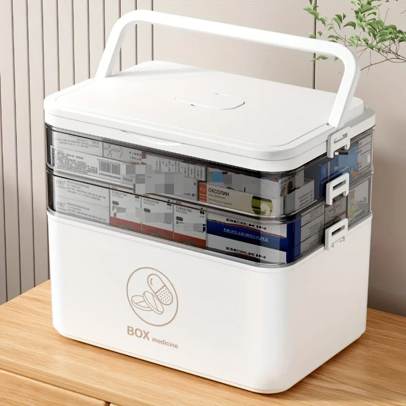 Medikamentenbox mit 3 Ebenen und Griff