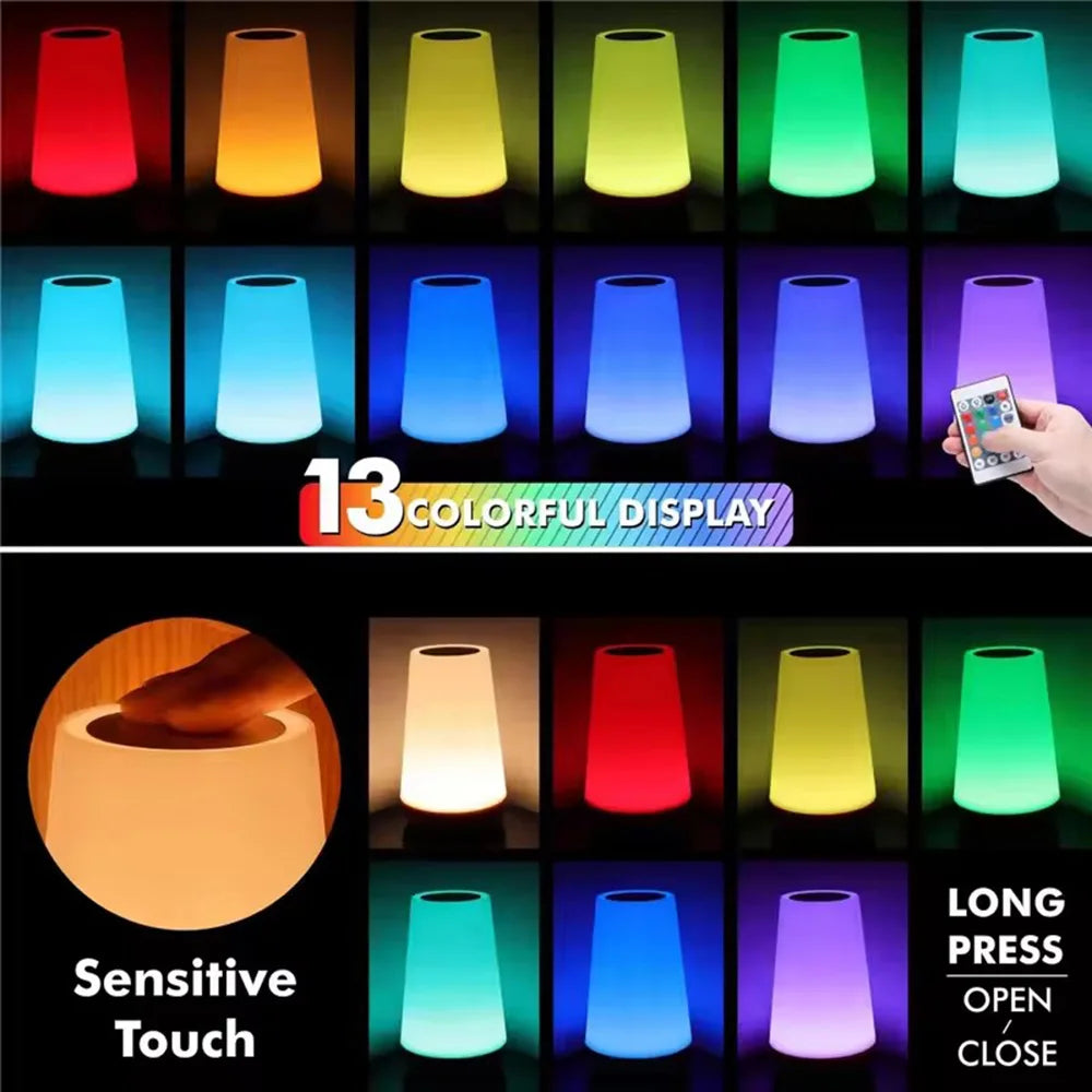 LED-Nachttischlampe mit Touch und Fernbedienung
