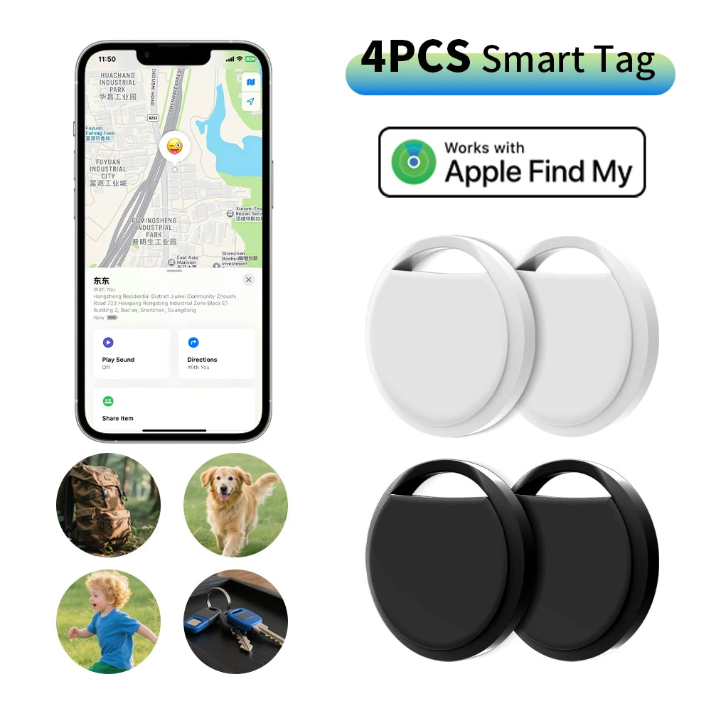 Bluetooth-Schlüsselfinder 4er-Set Schwarz-Weiß