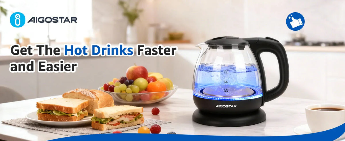 Glas-Wasserkocher 1 Liter mit LED