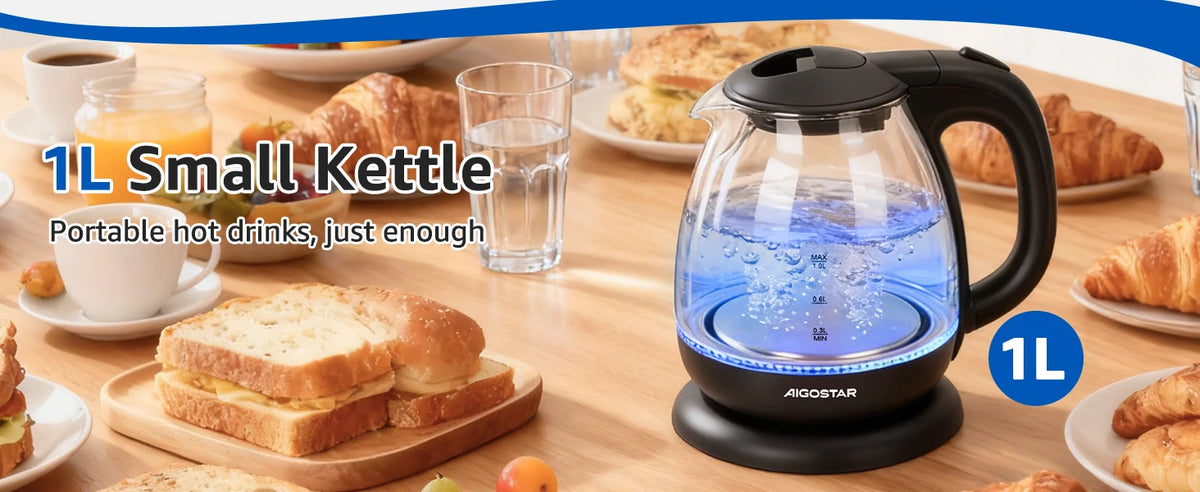 Glas-Wasserkocher 1 Liter mit LED