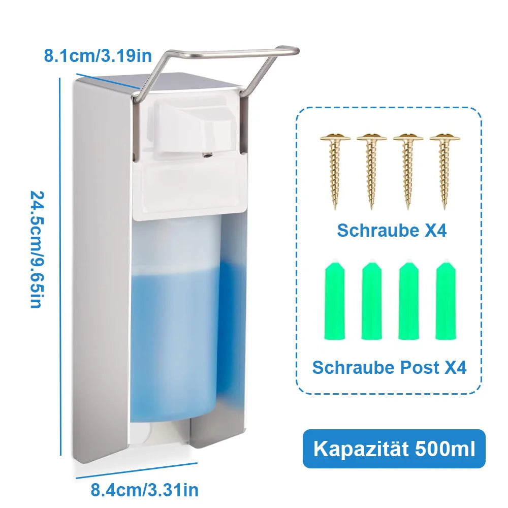 Wand-Seifenspender mit Ellenbogenhebel 500 ml