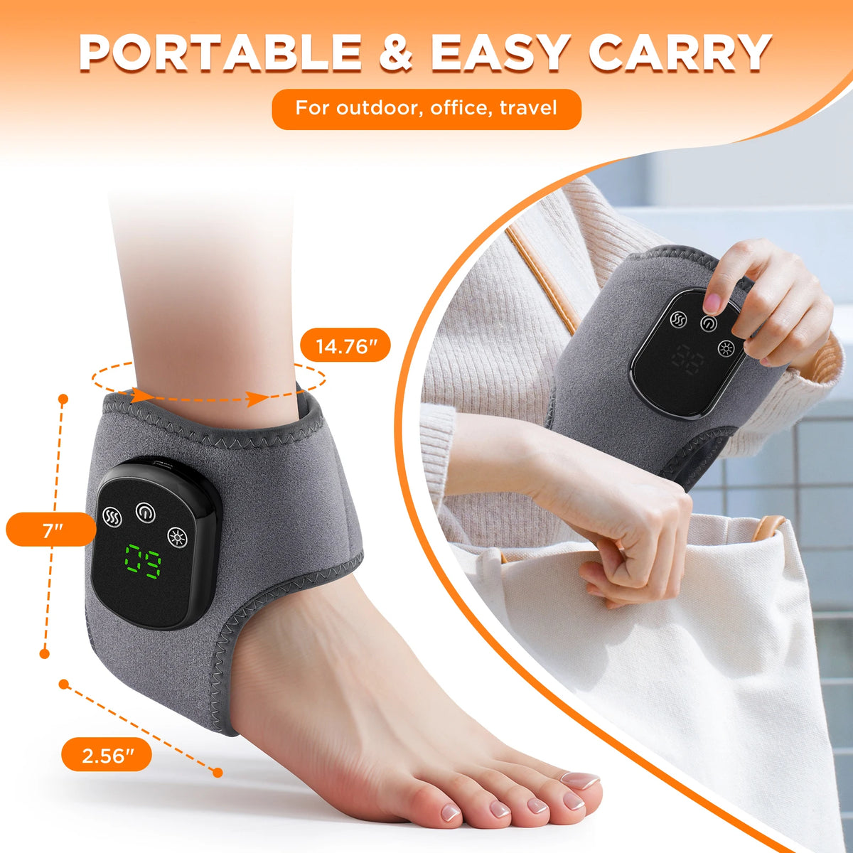 Beheizte Knöchelbandage mit Vibration