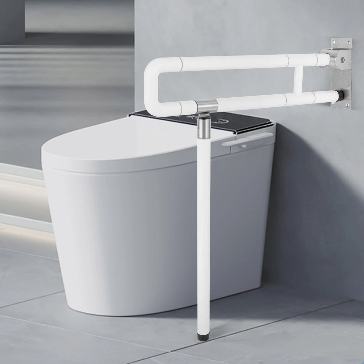 Klappbarer Toiletten-Stützgriff mit Stützfuß
