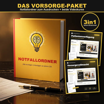 Das Vorsorge-Paket – Notfallordner zum Ausdrucken + beide Videokurse